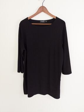 Sympli Black Tunic Top Size 16
